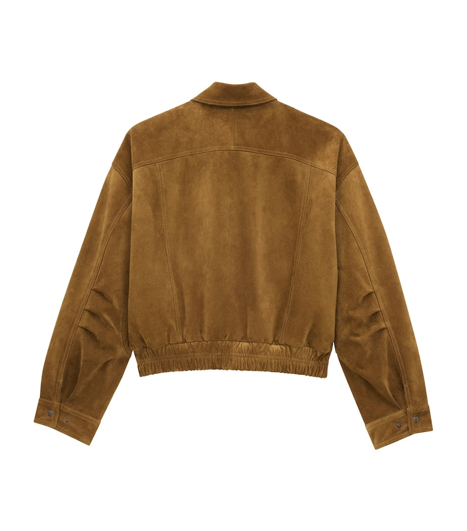Saint Laurent Brown Suede Bomber Jacket