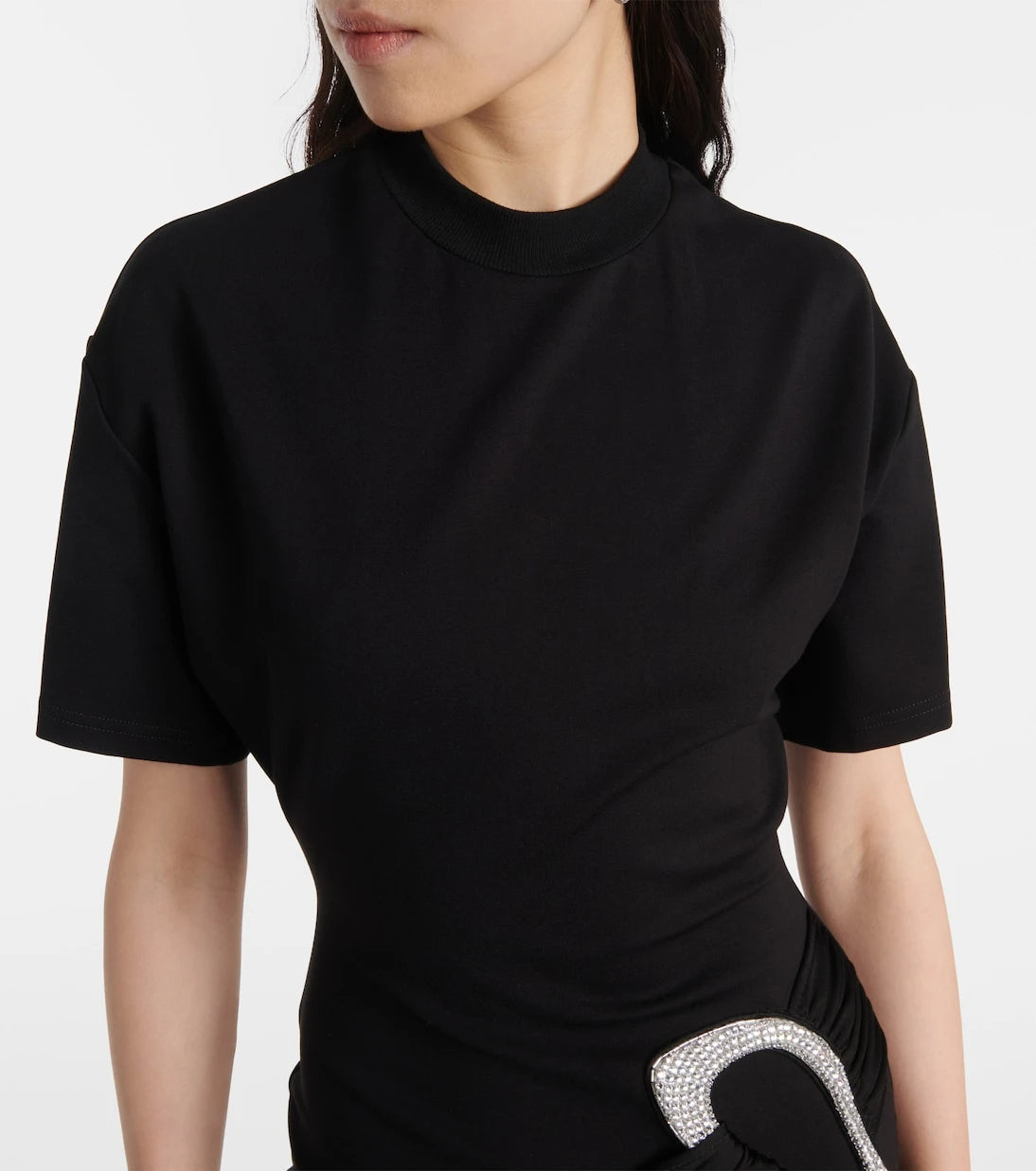 David Koma - Embellished draped jersey minidress