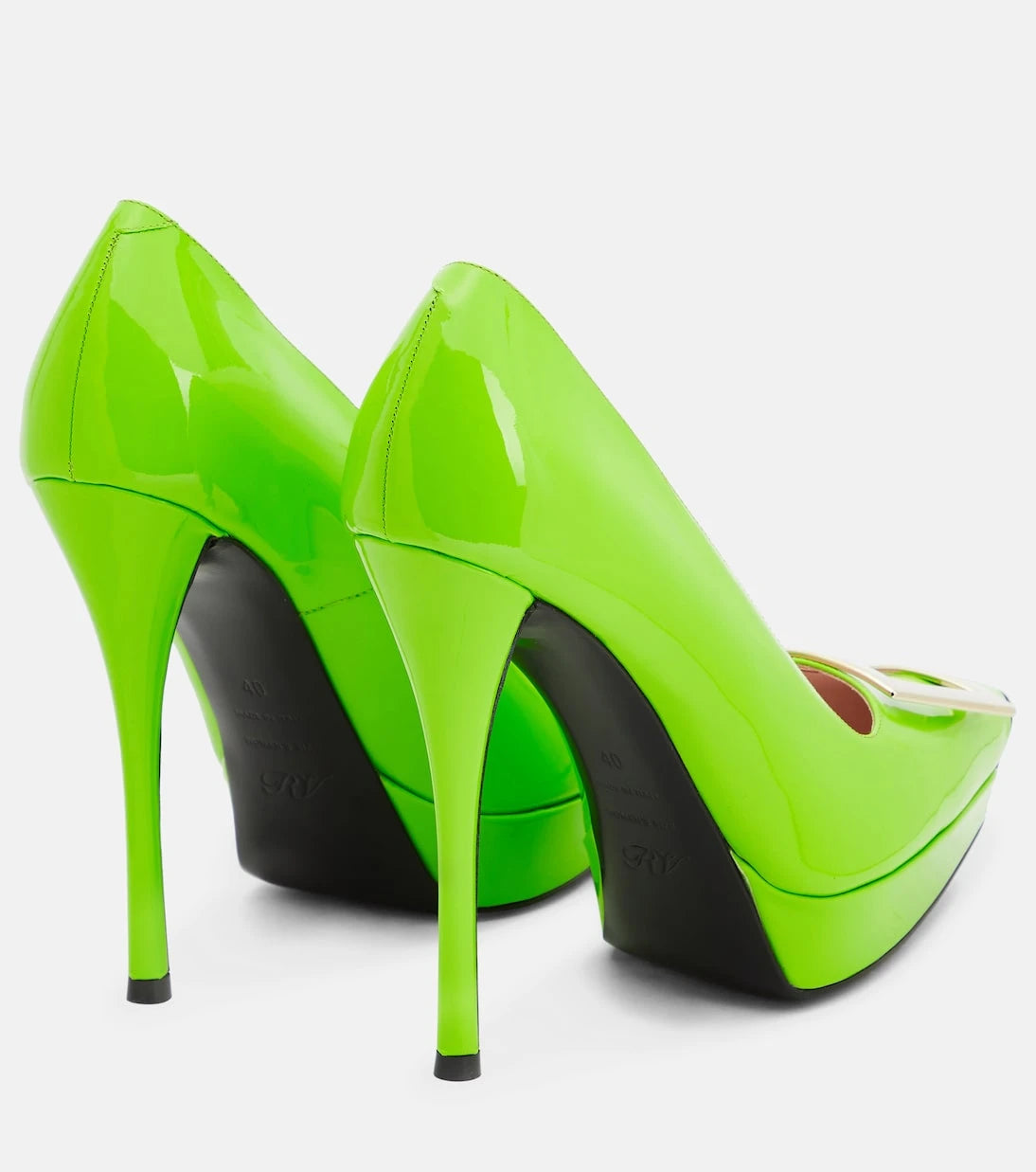 Roger Vivier - Trompette patent leather platform pumps