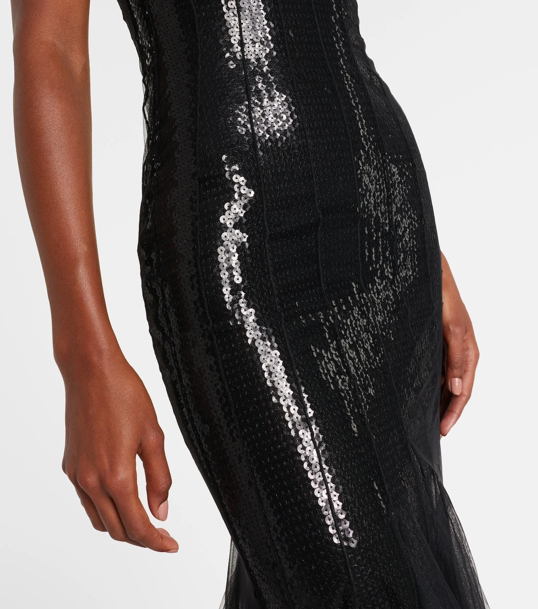 David Koma - Sequined tulle and satin gown
