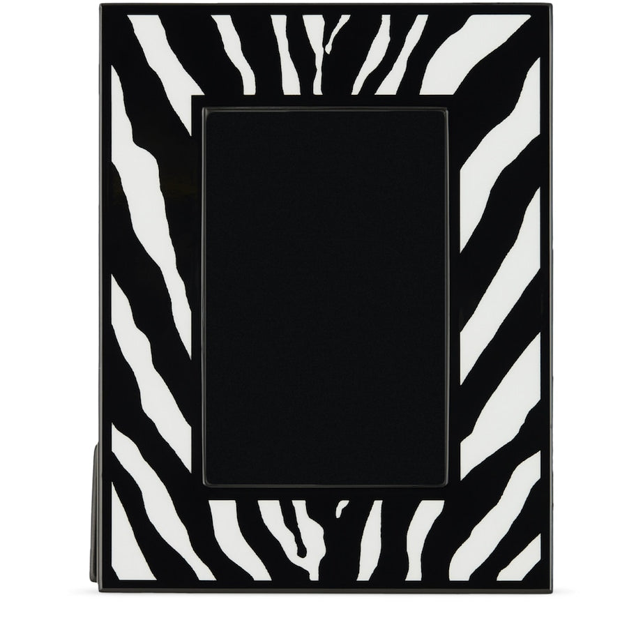Lacquered Wood Zebra Photo Frame (8.7" x 6.7")