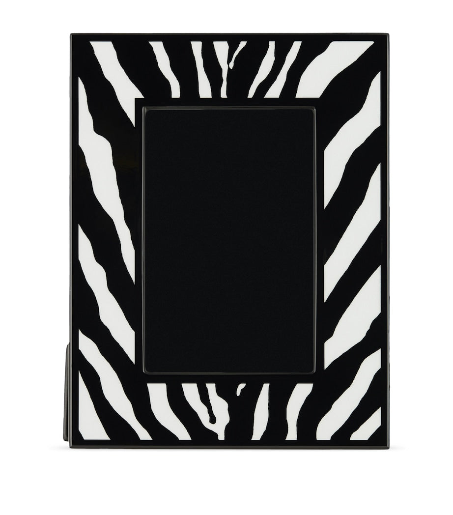 Lacquered Wood Zebra Photo Frame (8.7" x 6.7")