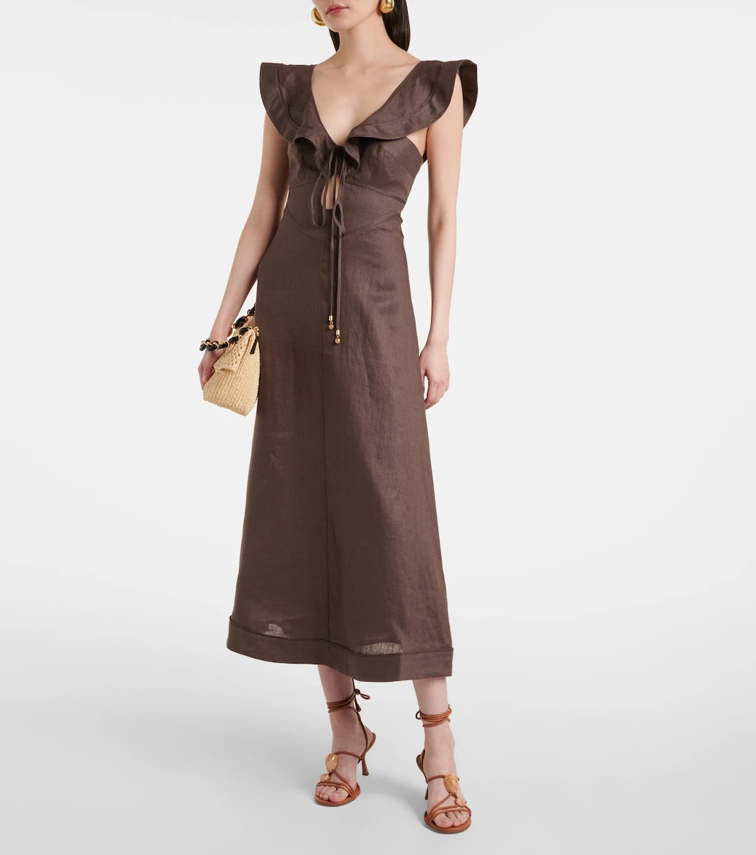 Zimmermann - Rhiannon ruffled linen midi dress