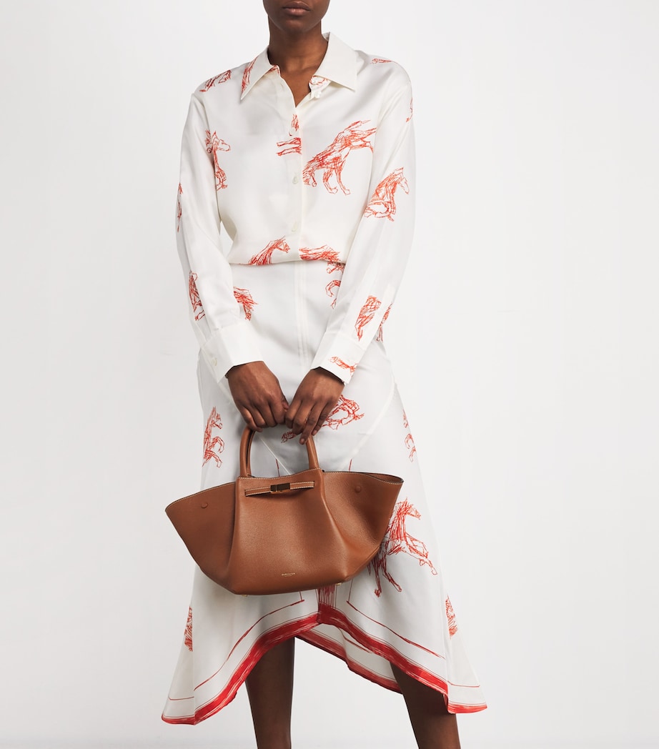 Demellier Brown Medium Leather New York Shoulder Bag