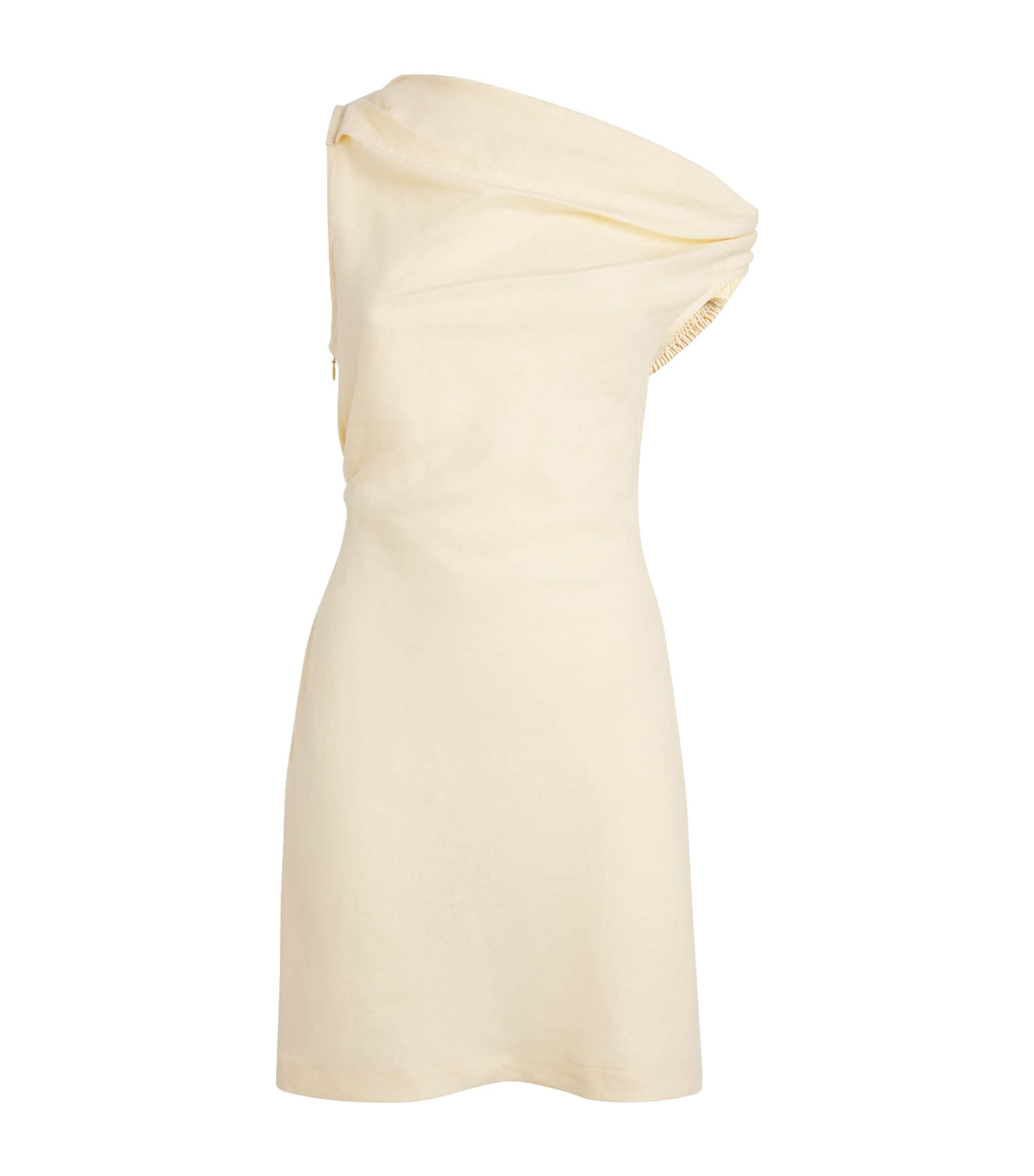 Faithfull the Brand Yellow Linen Suis Mini Dress