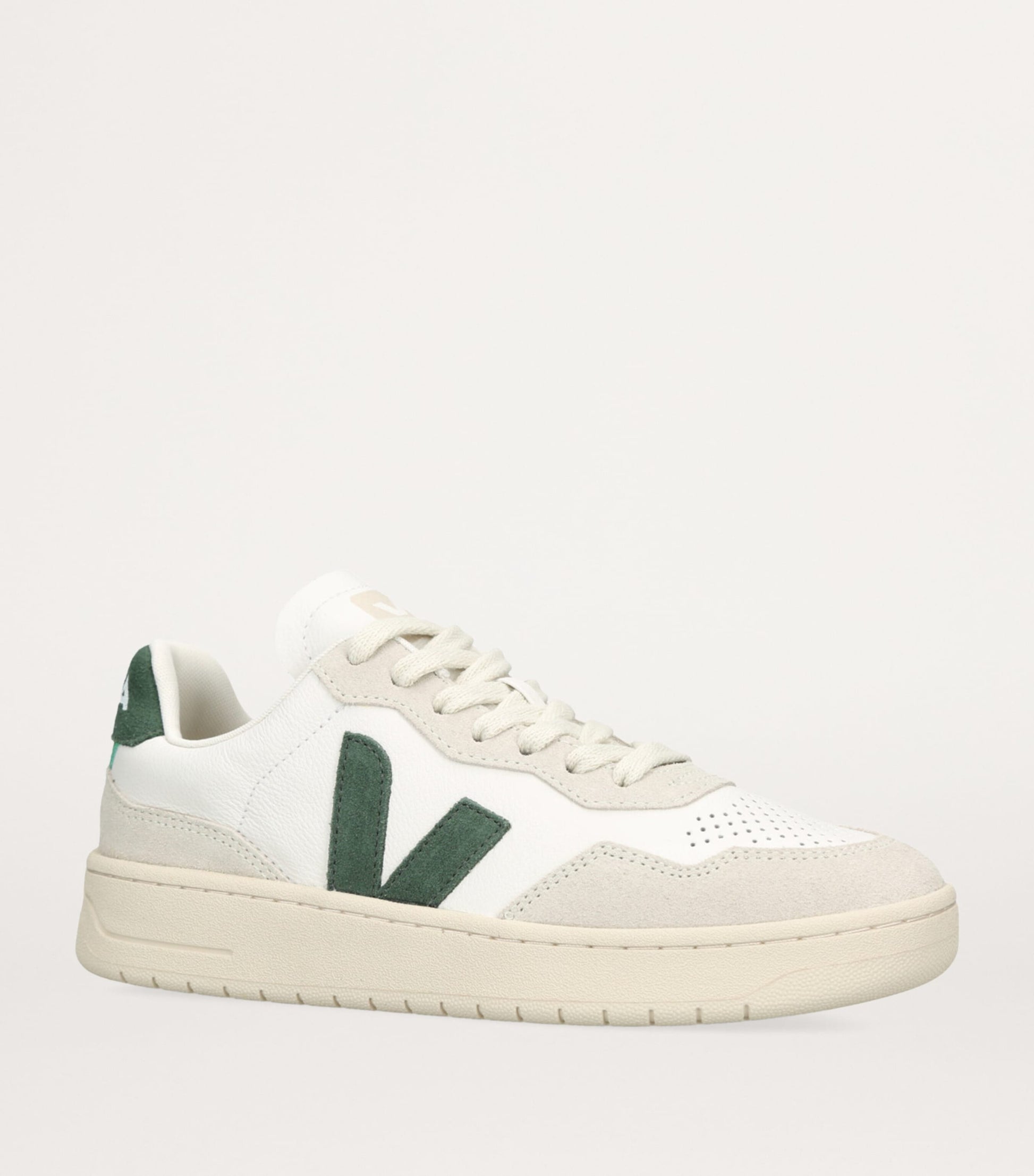 Veja Green Leather-Suede V-90 Sneakers