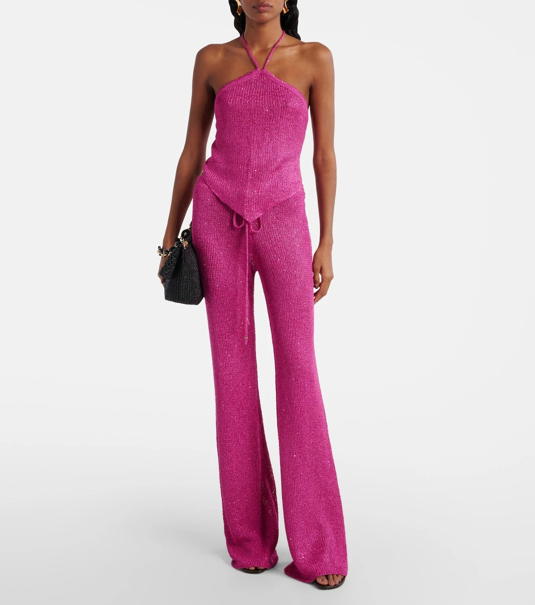 Bananhot - Liz knitted sequined halterneck top