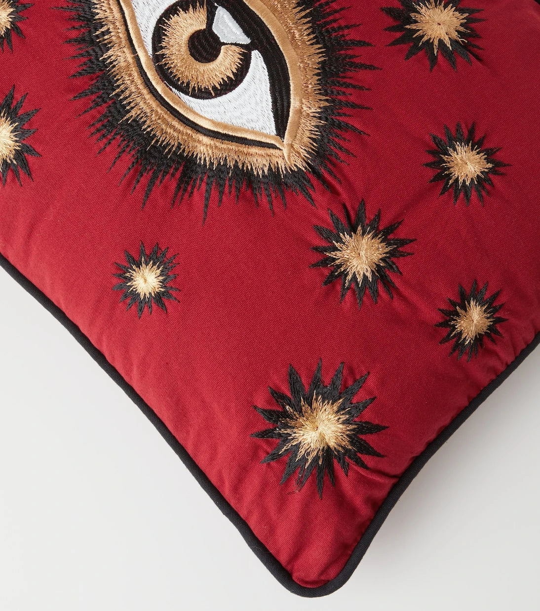 Les-Ottomans - Eye embroidered cotton cushion