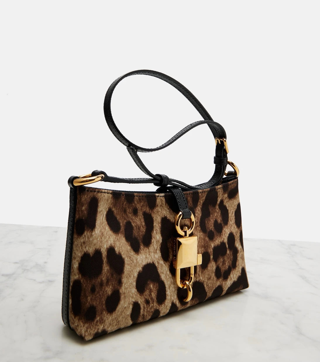 Dolce&Gabbana - Lock leopard-print canvas shoulder bag