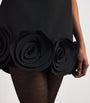 Self-Portrait Black Crepe 3D Flower Mini Dress