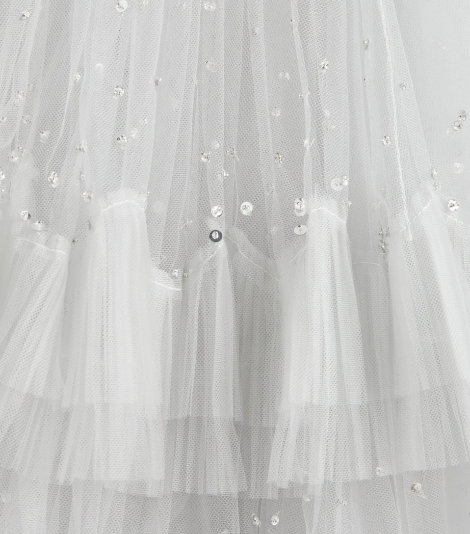 Jenny Packham Kids Silver Tulle Teardrop Dress (6-12 Years)