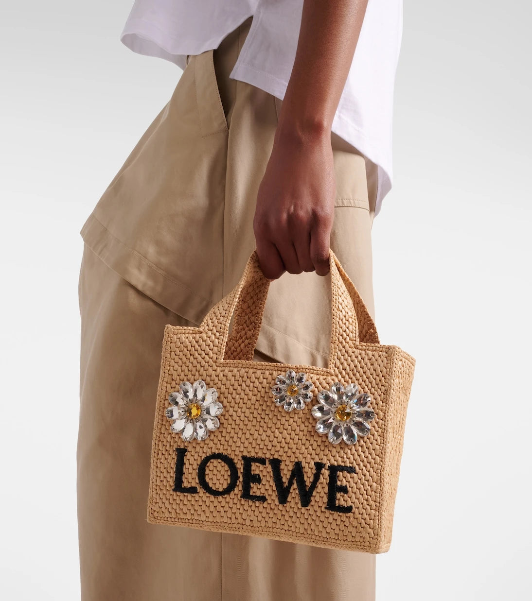 Loewe - Paula's Ibiza embellished raffia top-handle bag