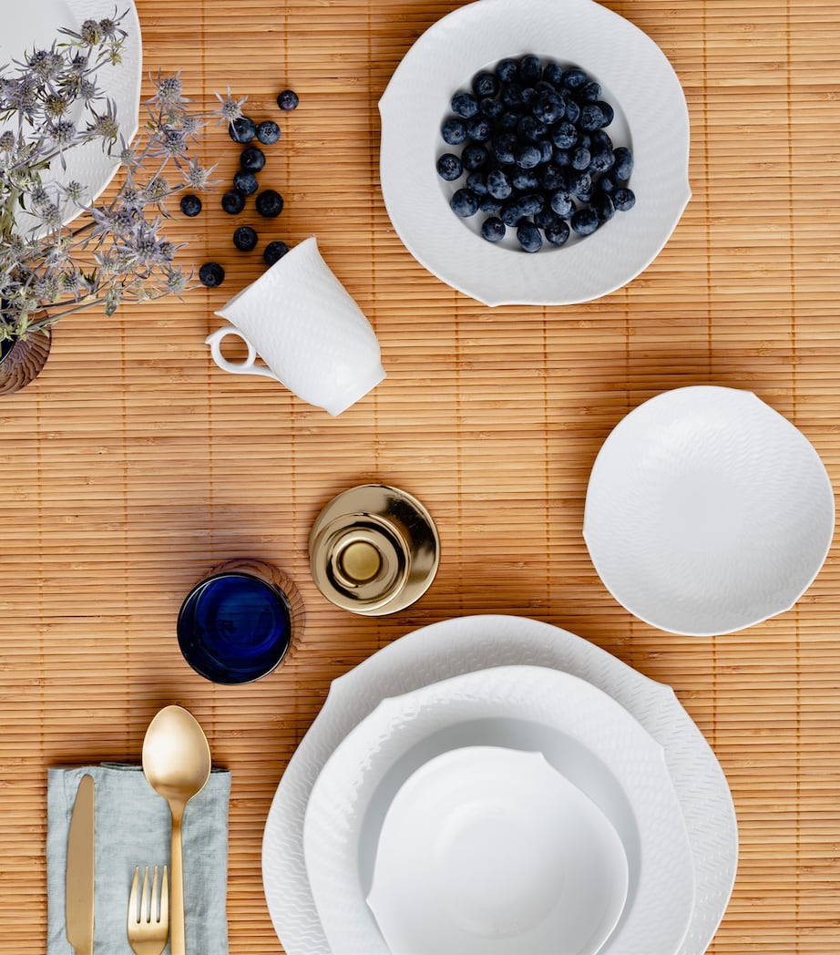 Meissen Wave Relief Coffee Cup and Saucer