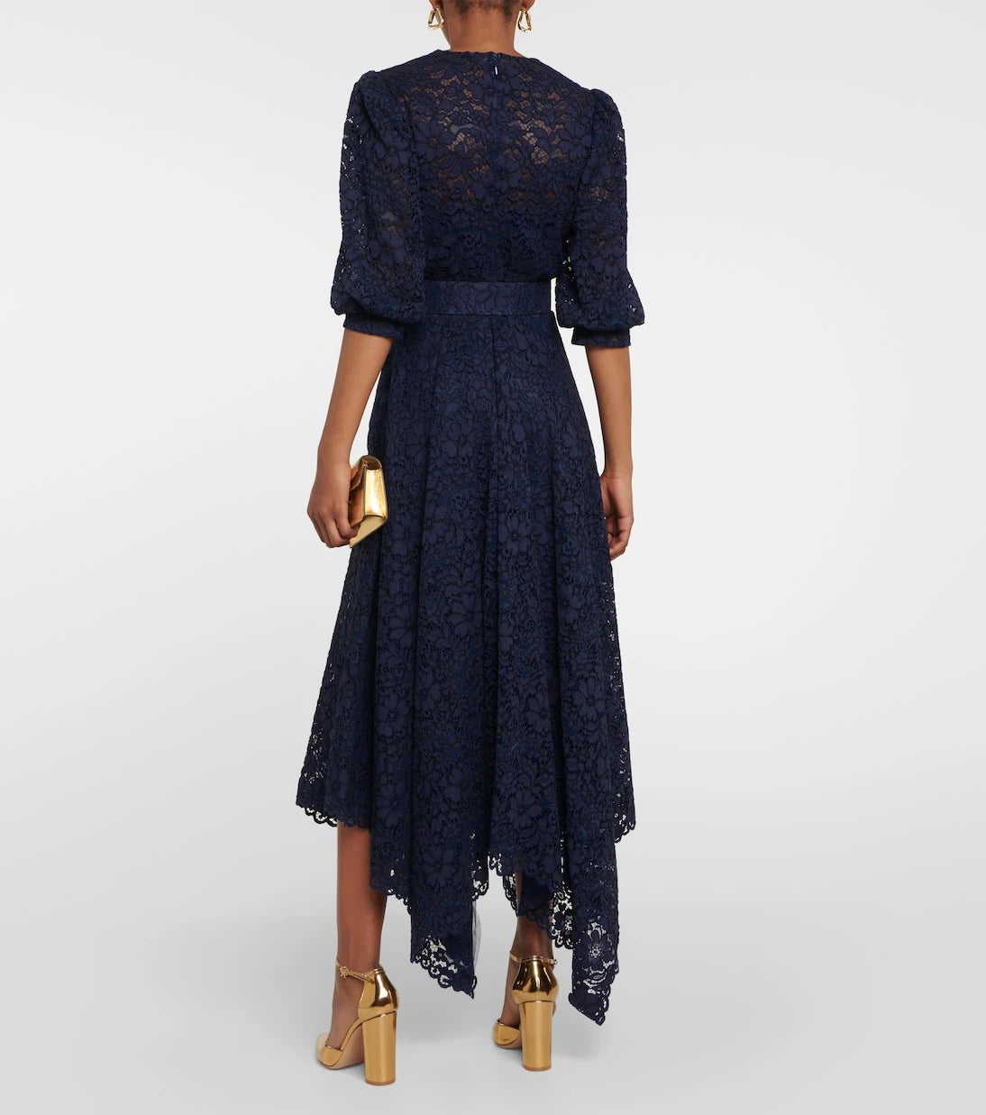 Costarellos - Belted lace midi dress