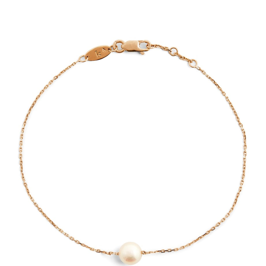 Yellow Gold and Pearl Sensuelle Akoya Chain Bracelet