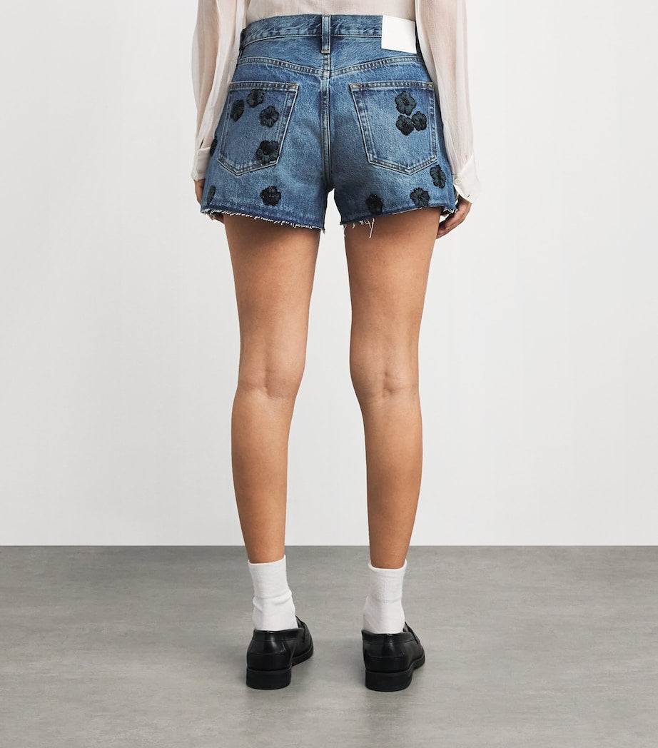 The Embellished Hang Denim Shorts JULIET