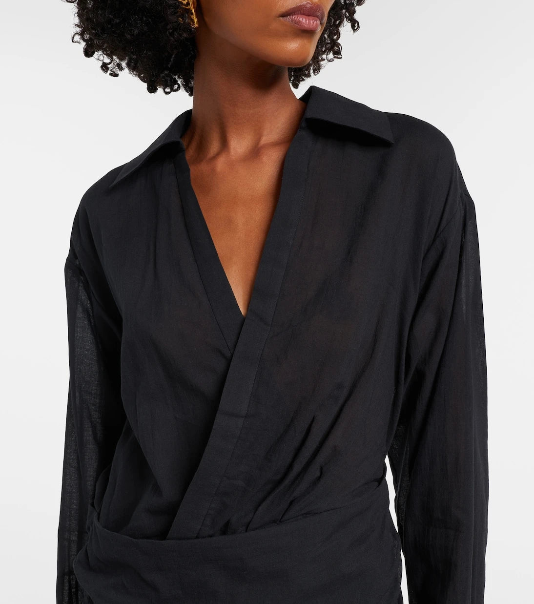 SIR - Azura ruched cotton wrap dress