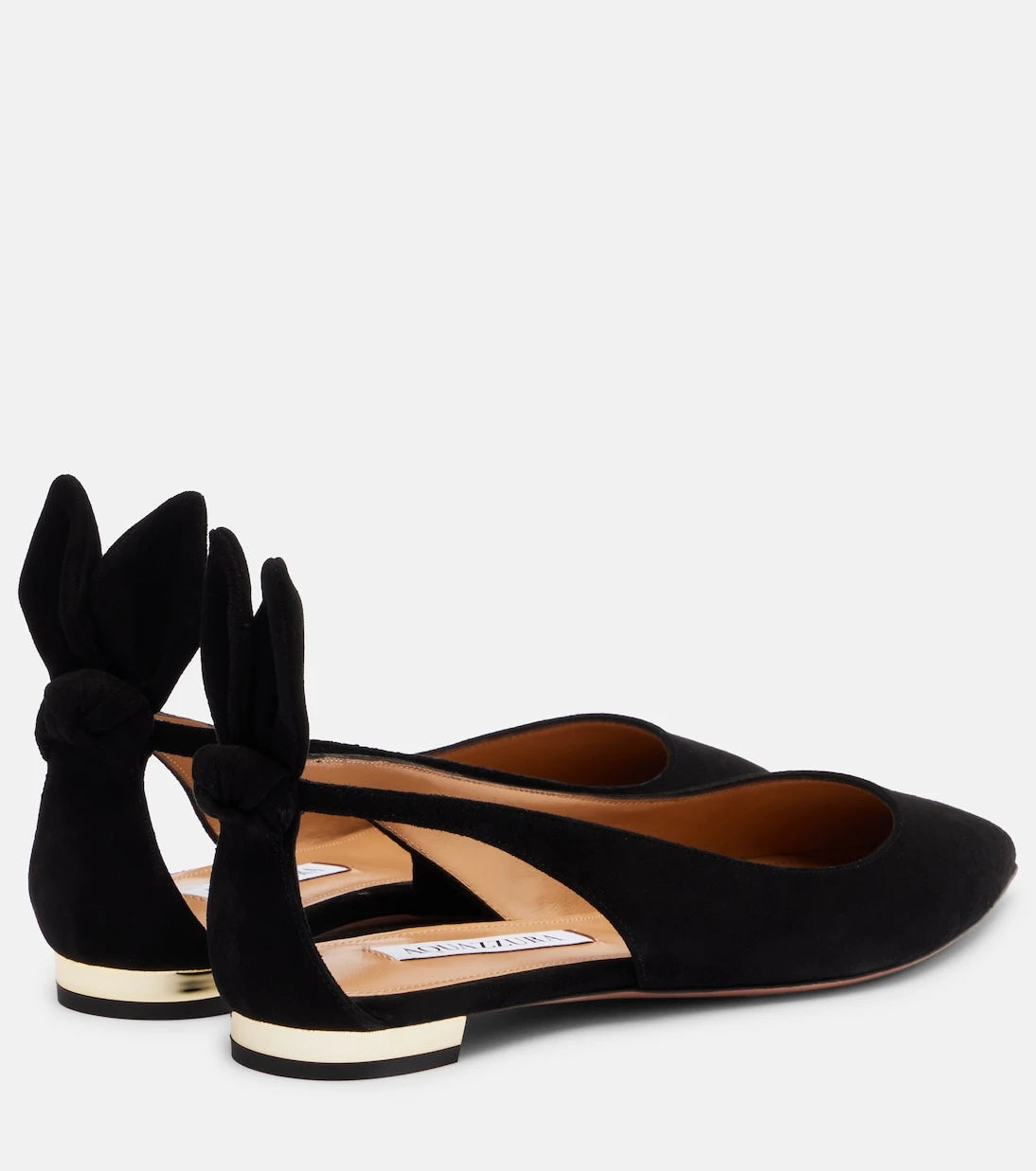Aquazzura - Bow Tie suede ballet flats