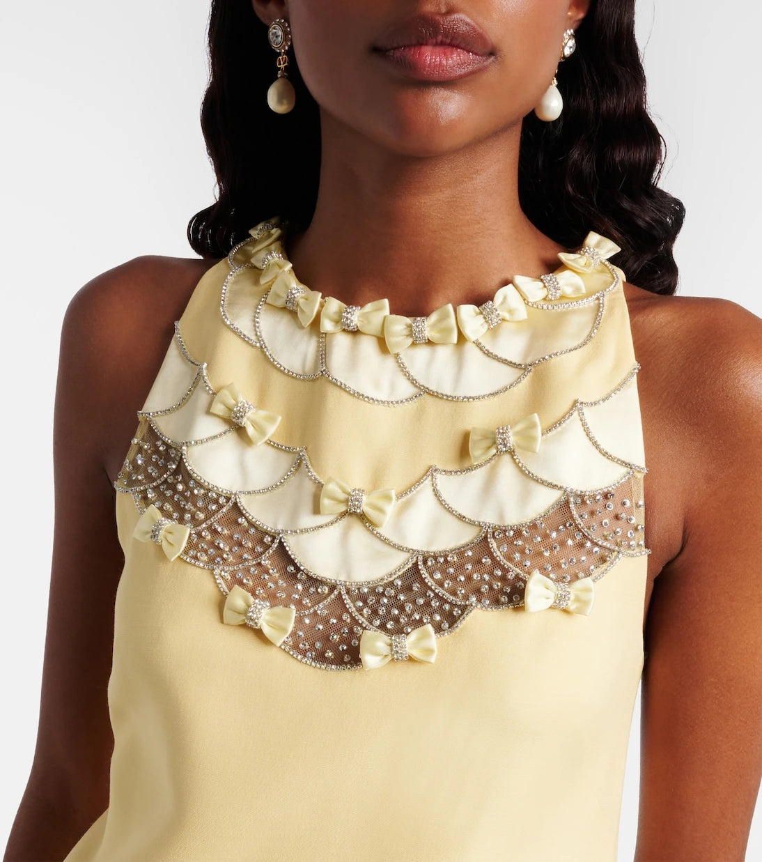 Valentino - Crepe Couture embellished minidress