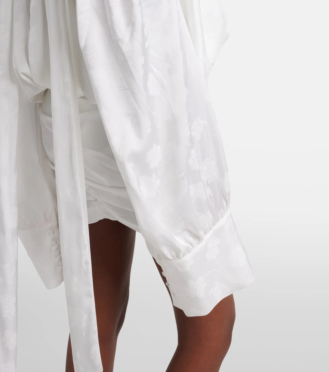 Rotate - Bridal scarf-detail satin minidress