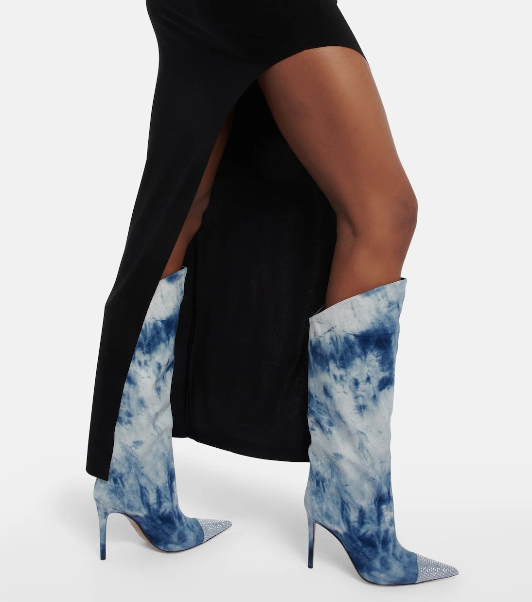 Alexandre Vauthier - Tie-dye denim knee-high boots