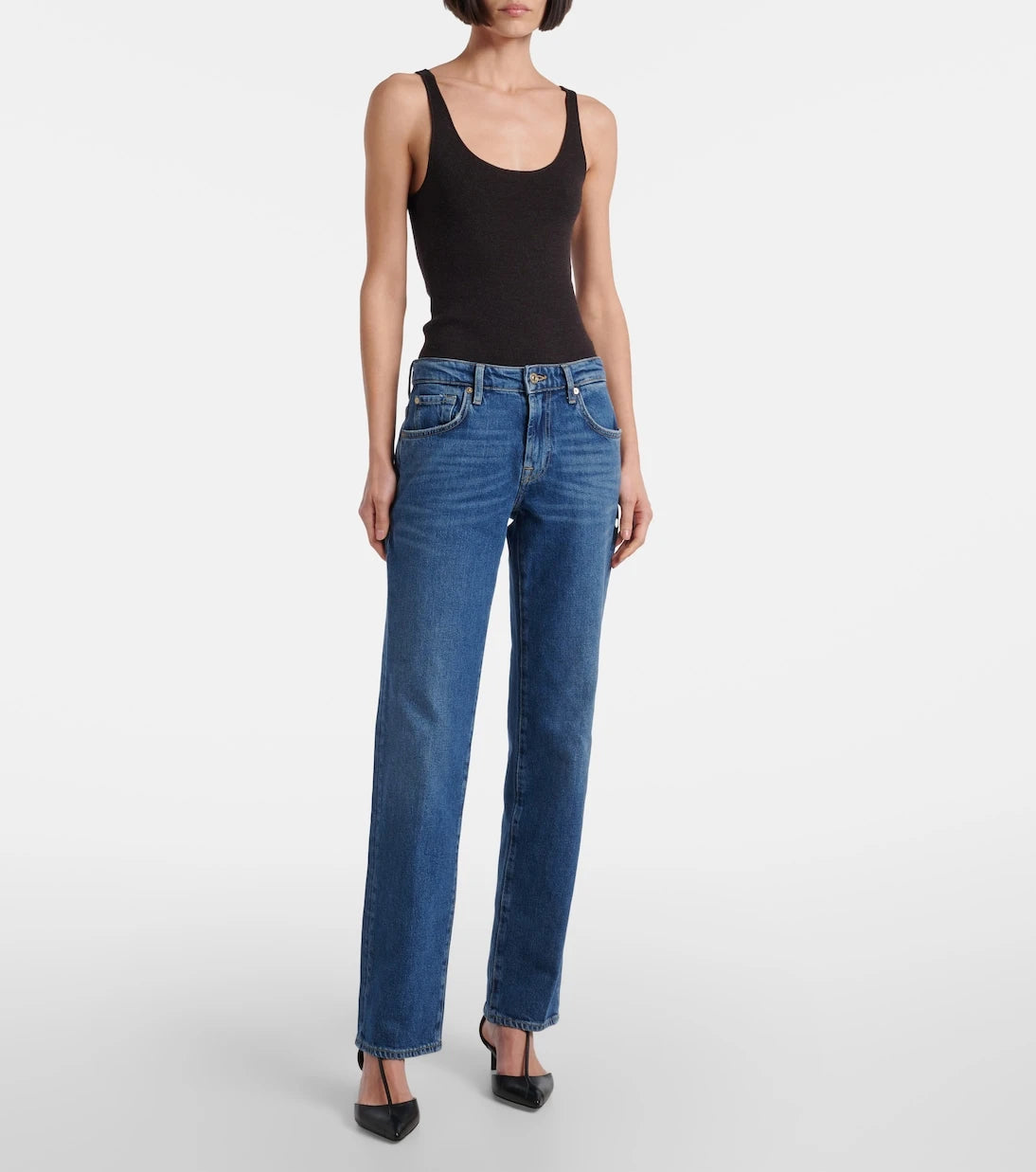 7 For All Mankind - Calie mid-rise straight jeans