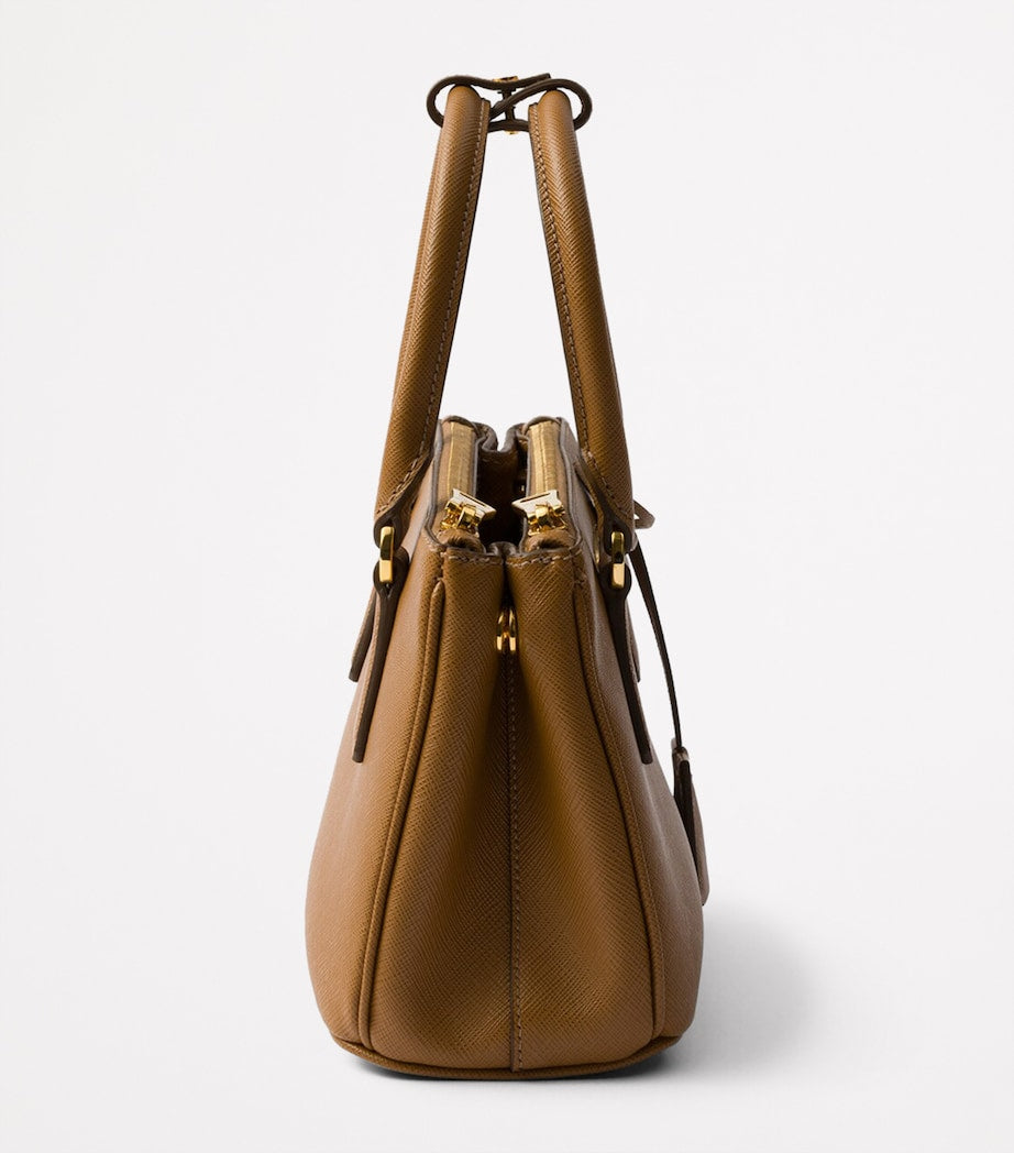 Prada Brown Mini Leather Galleria Top-Handle Bag