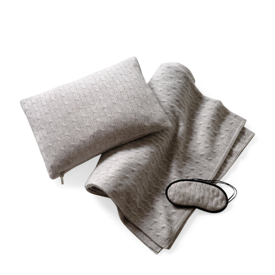 Ralph Lauren Home Cashmere Cable-Knit Travel Set