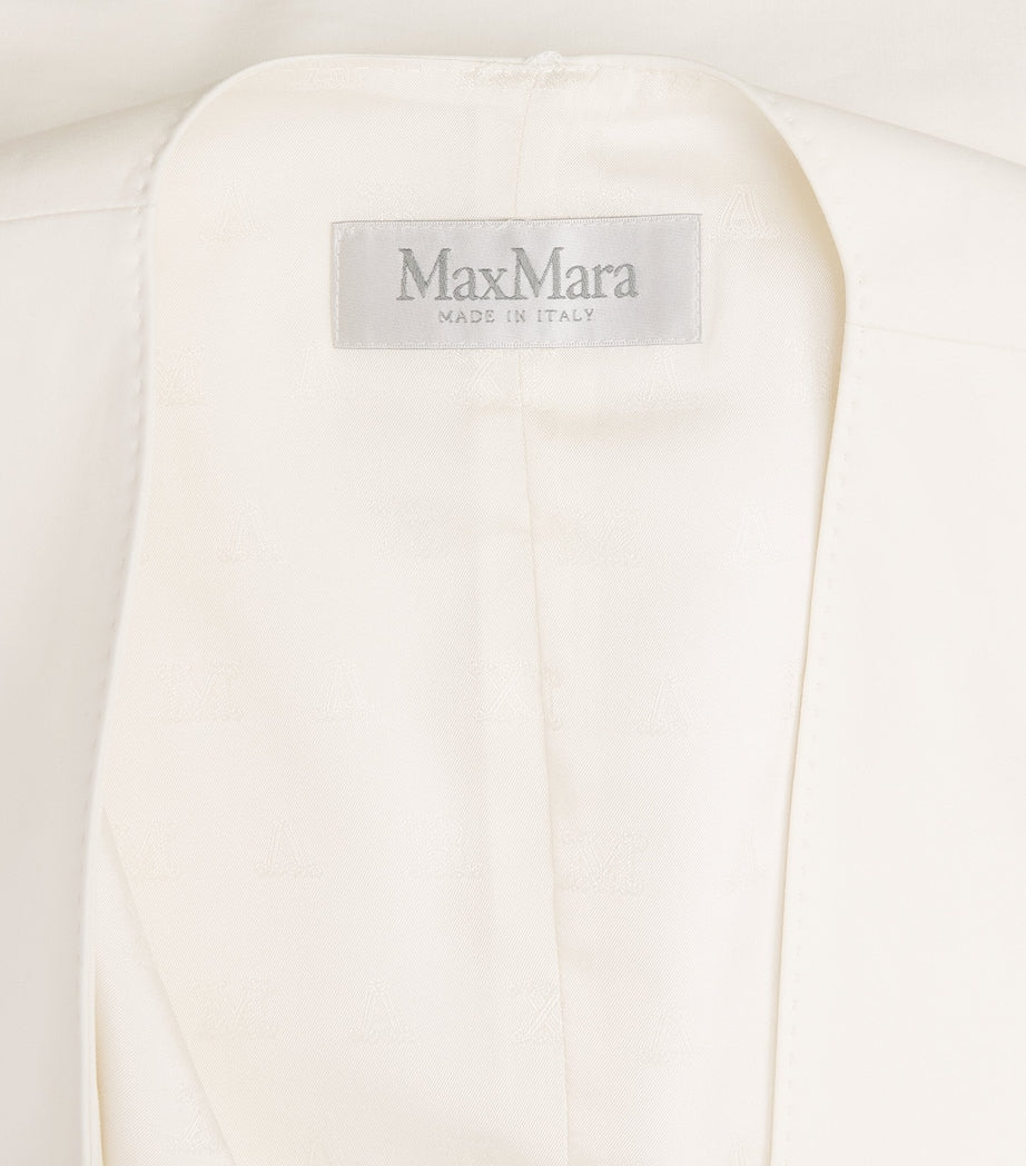 Max Mara White Cotton-Blend Tie-Front Waistcoat