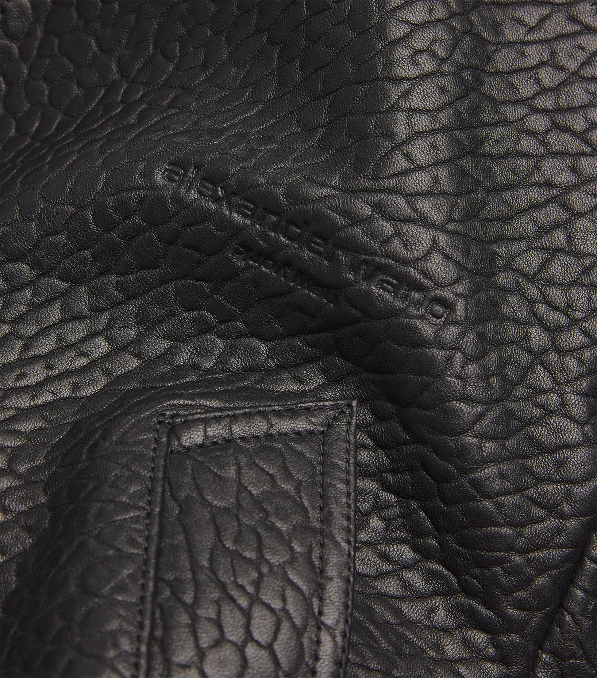 Alexander Wang Black Lambskin Cropped Bomber Jacket