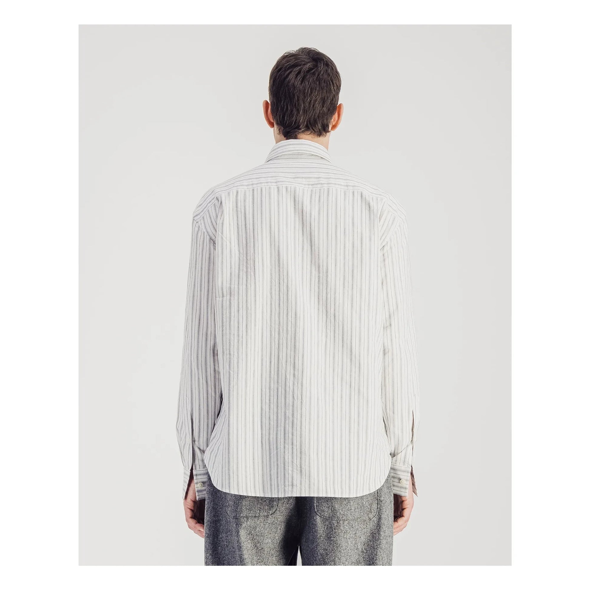 Parages - Striped Daily Shirt Cotton Poplin | Grey