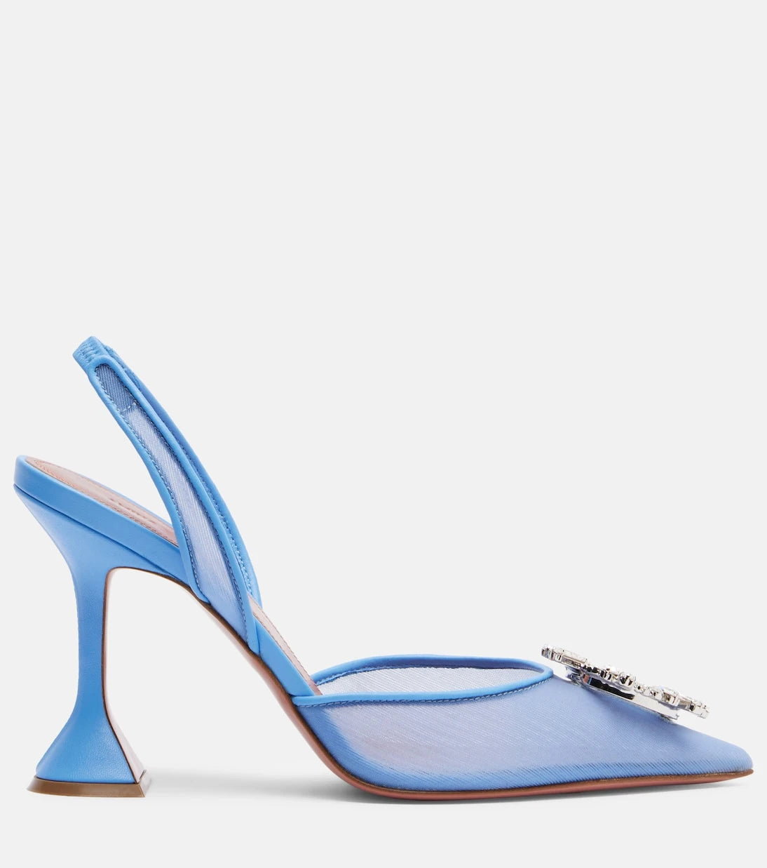 Amina Muaddi - Begum embellished mesh slingback pumps