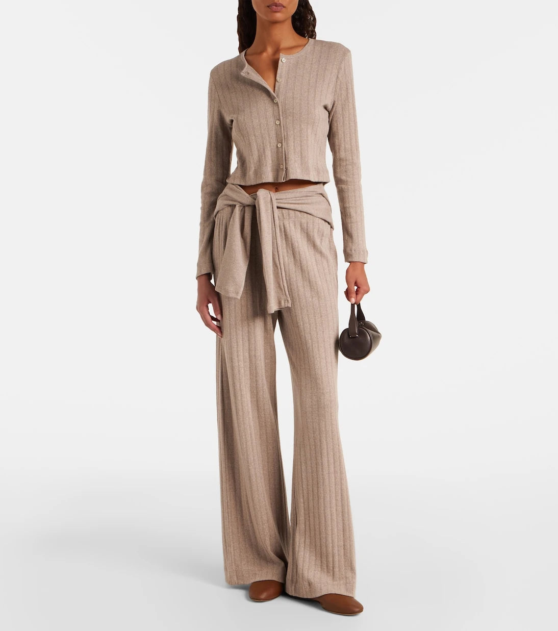Leset - Pointelle cotton wide-leg pants