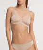 Hanro Beige Satin Lace-Trim Lilith Bra
