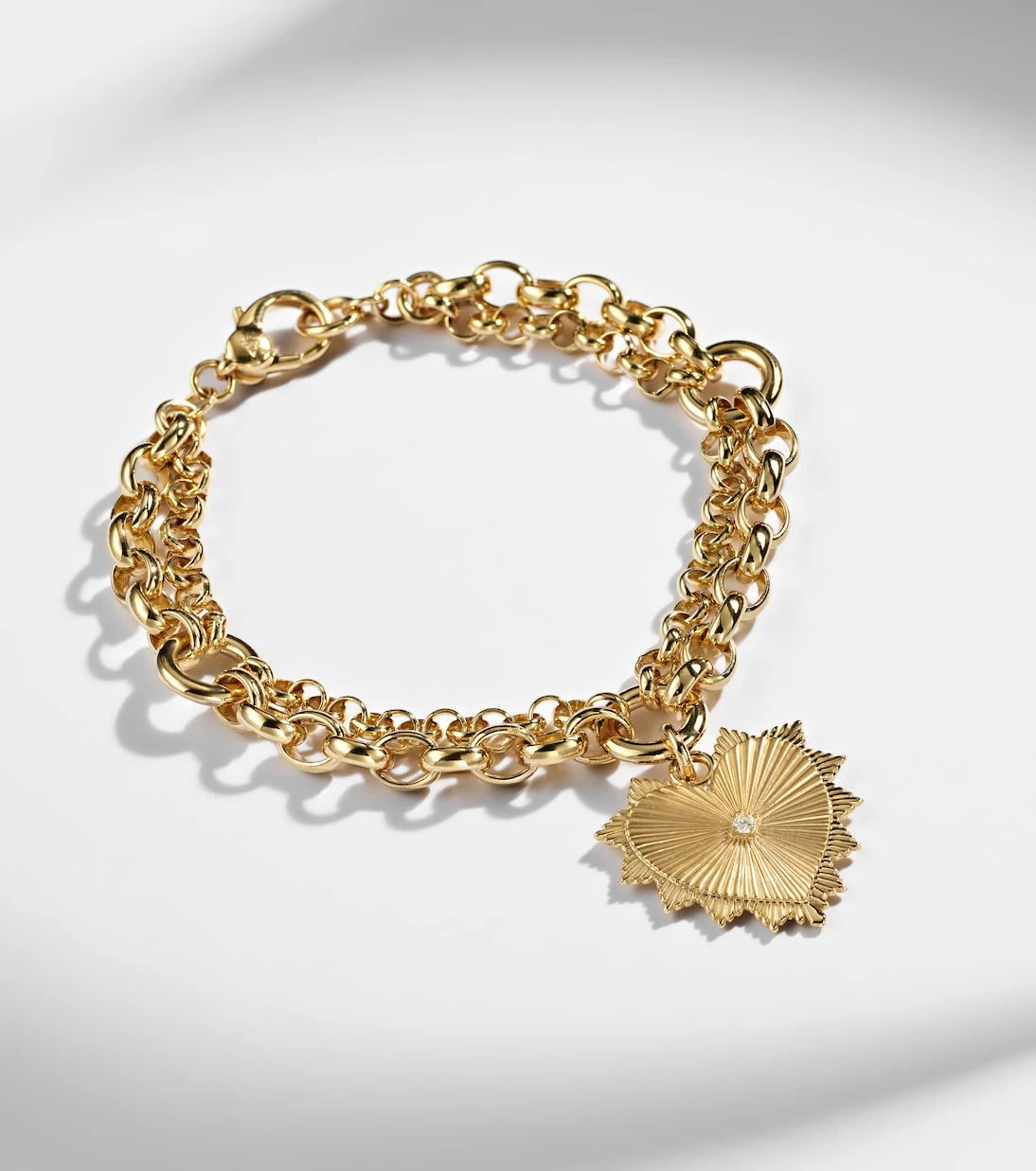 FoundRae - True Love 18kt gold charm bracelet with diamond