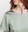 Green Satin-Front T-Shirt