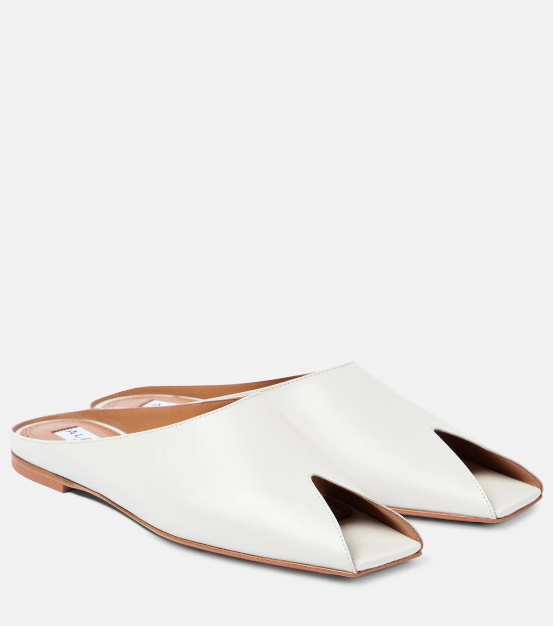 Alaïa - Leather peep-toe mules