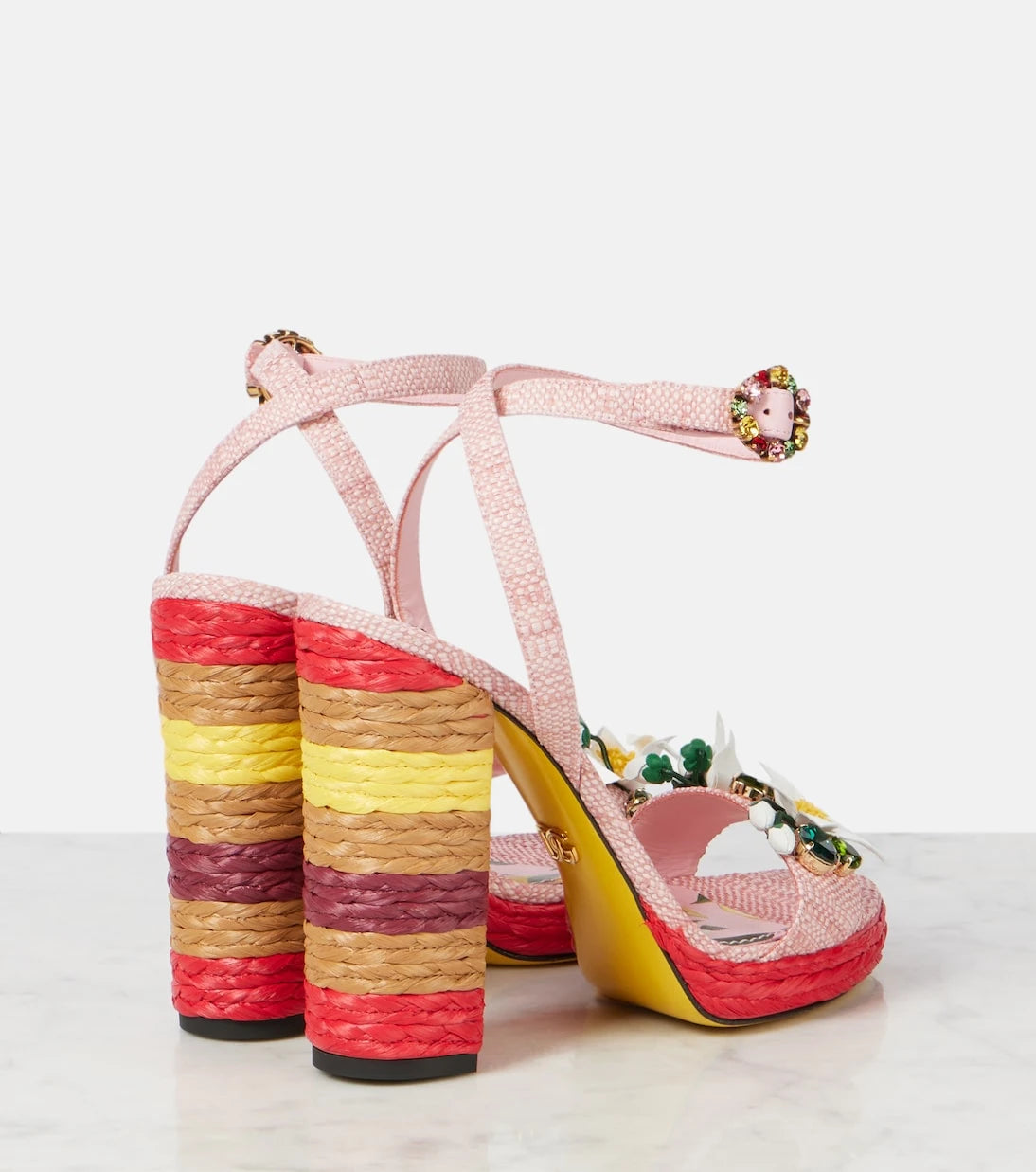 Dolce&Gabbana - Taormina 135 embellished raffia sandals