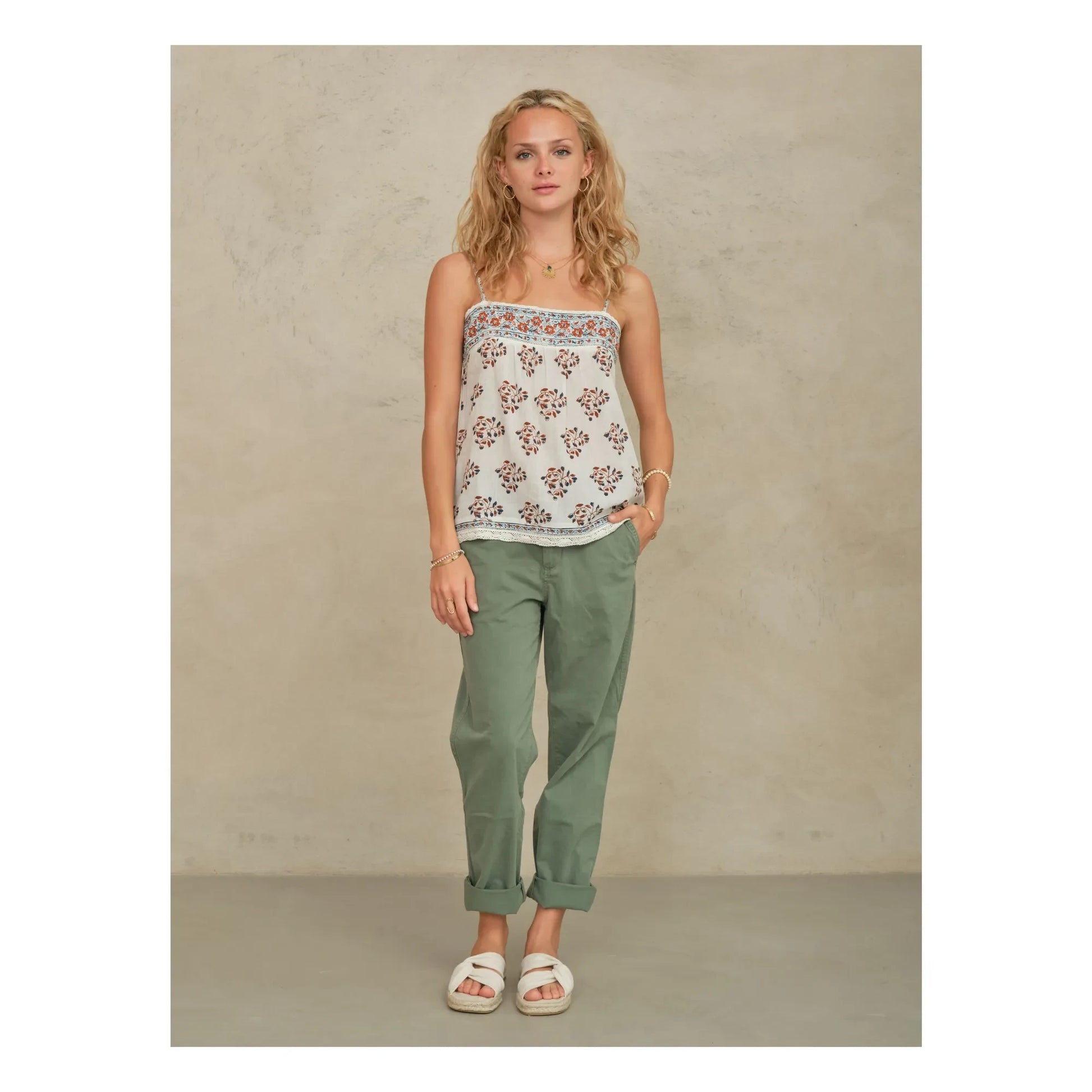 M.A.B.E. - Stella Cotton tank top | Ecru