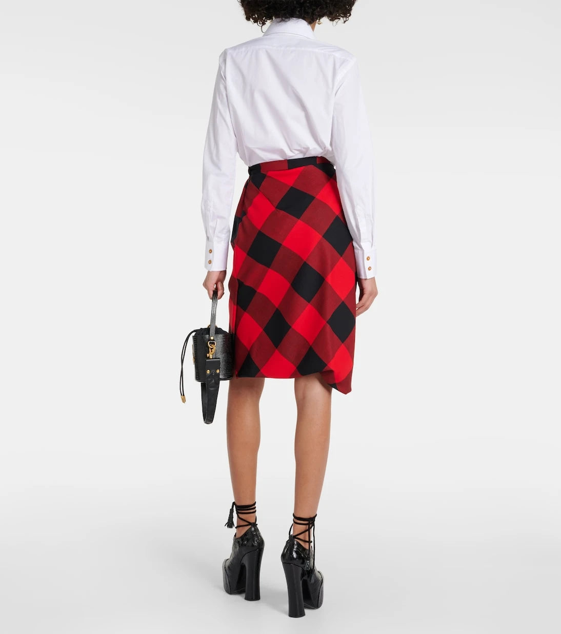 Vivienne Westwood - Drunken Drape virgin wool midi skirt