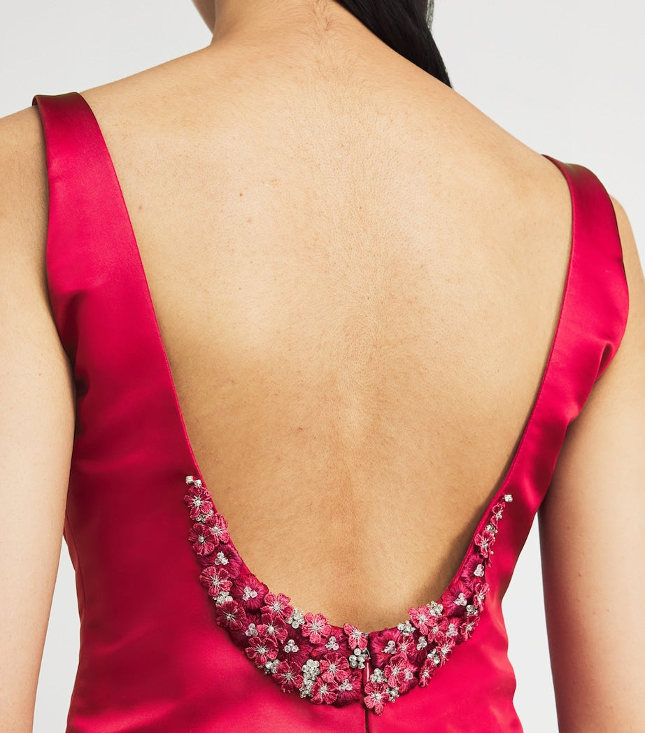 Red Sleeveless Mistletoe Gown