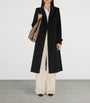 Burberry Black Cashmere Long Kensington Heritage Trench Coat