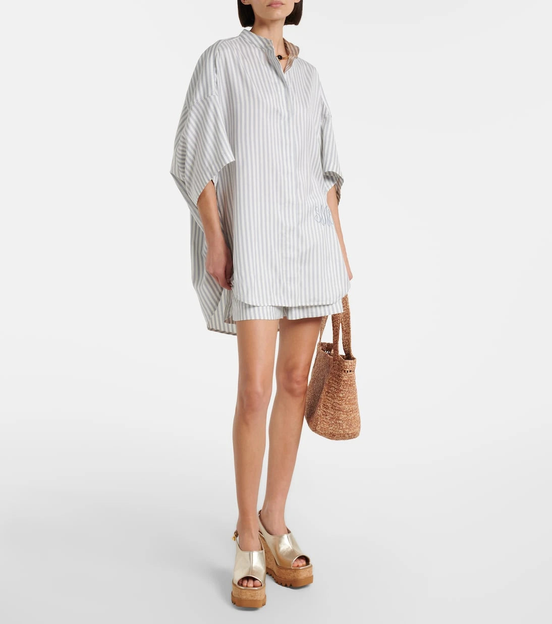Stella McCartney - Striped silk and wool shirt