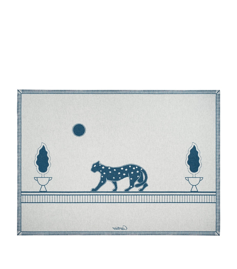 Merino Wool-Cashmere Panthère de Cartier Blanket (190cm x 140cm)