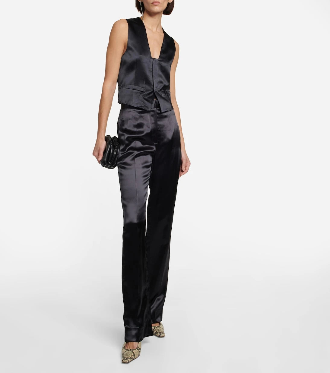Victoria Beckham - High-rise straight-leg satin pants