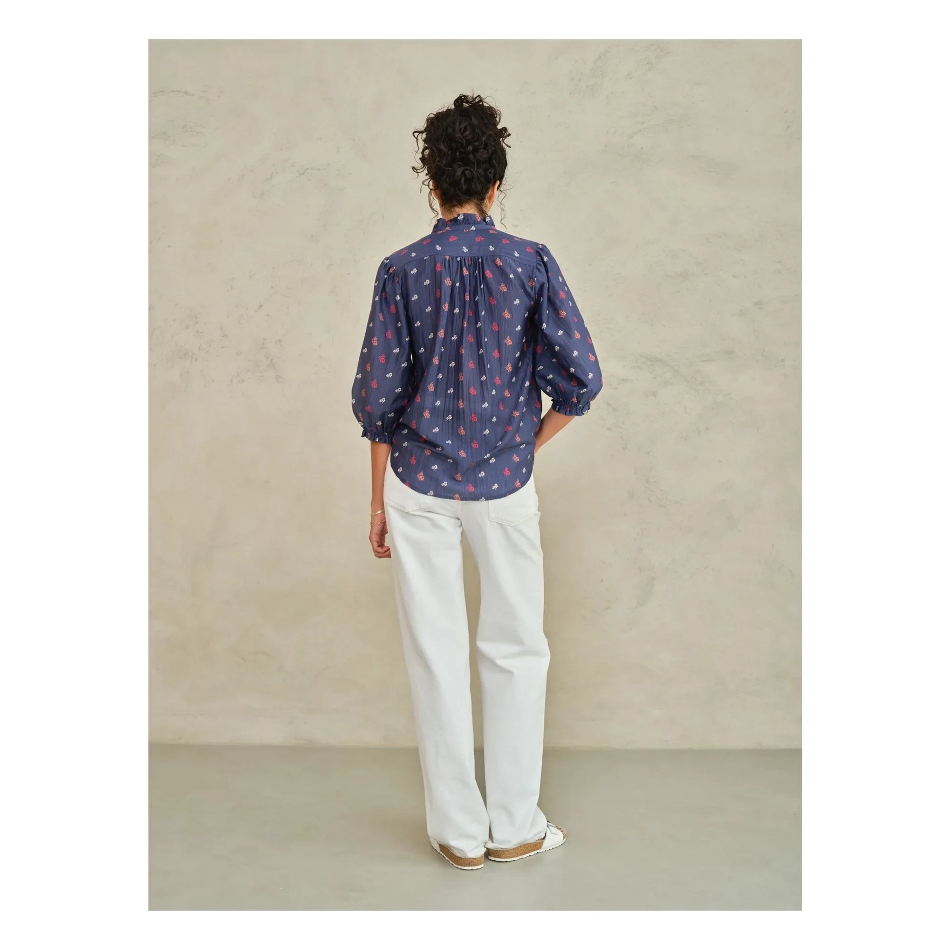 M.A.B.E. - Auden Cotton blouse | Navy blue