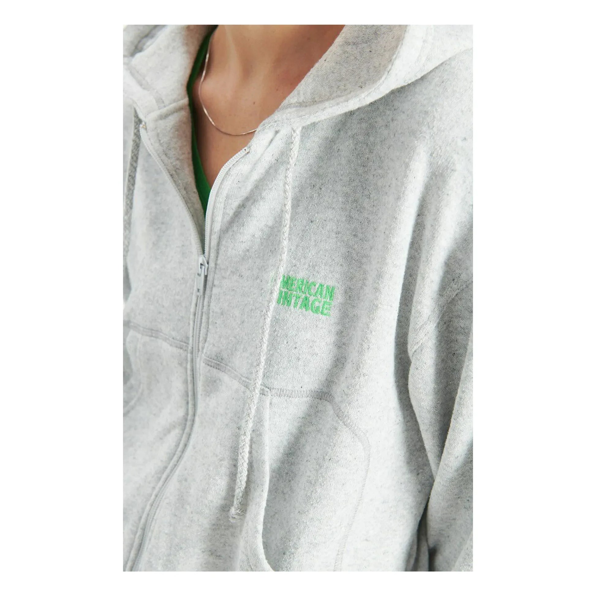 American Vintage - Evona Zipped Sweatshirt | Light eather grey