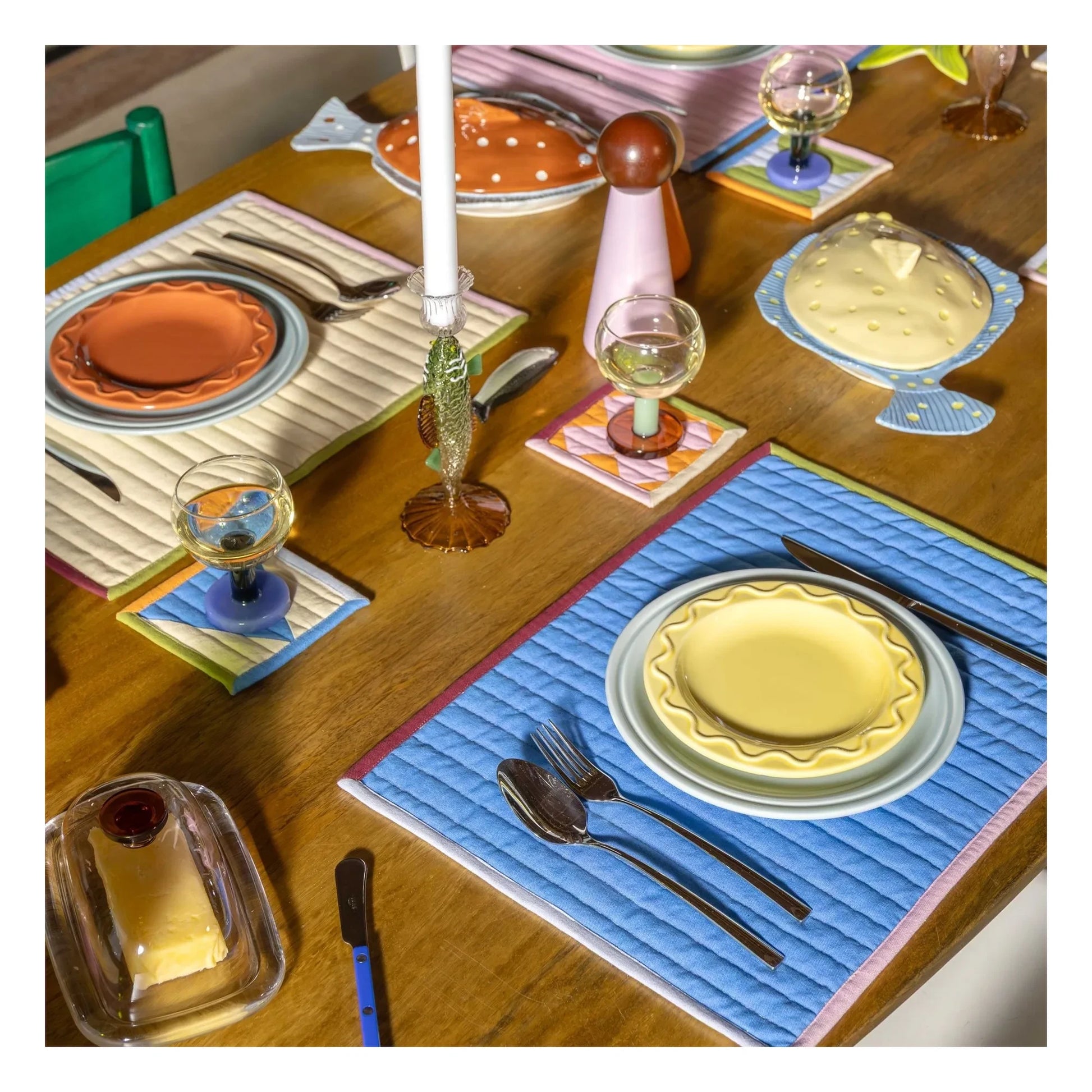 &Klevering - Stitch quilted placemats - Set of 4