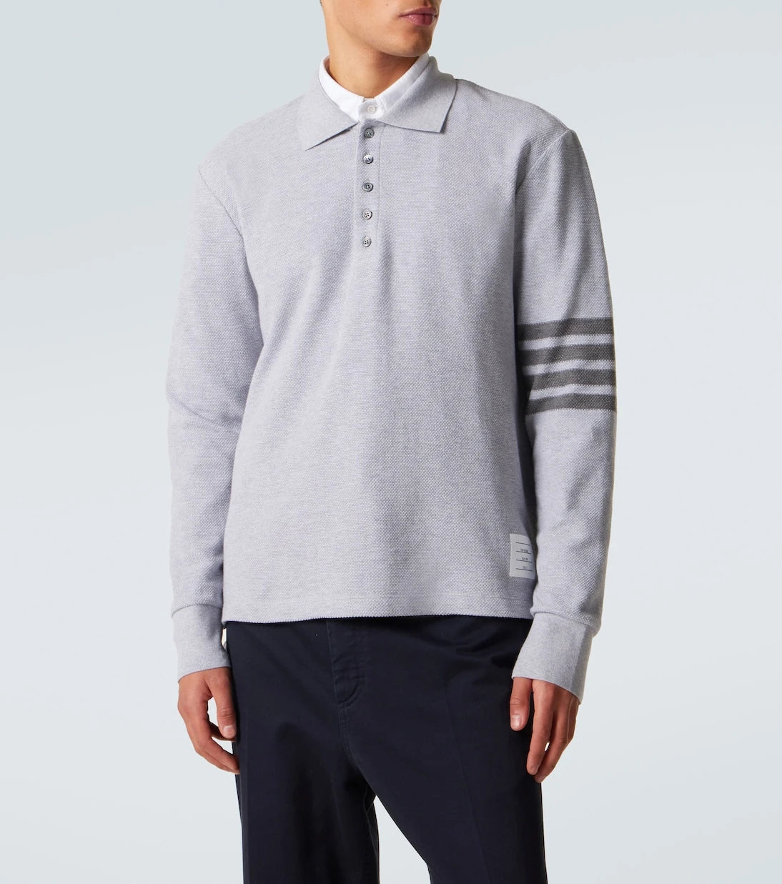 Thom Browne - 4-Bar cotton piqué polo shirt