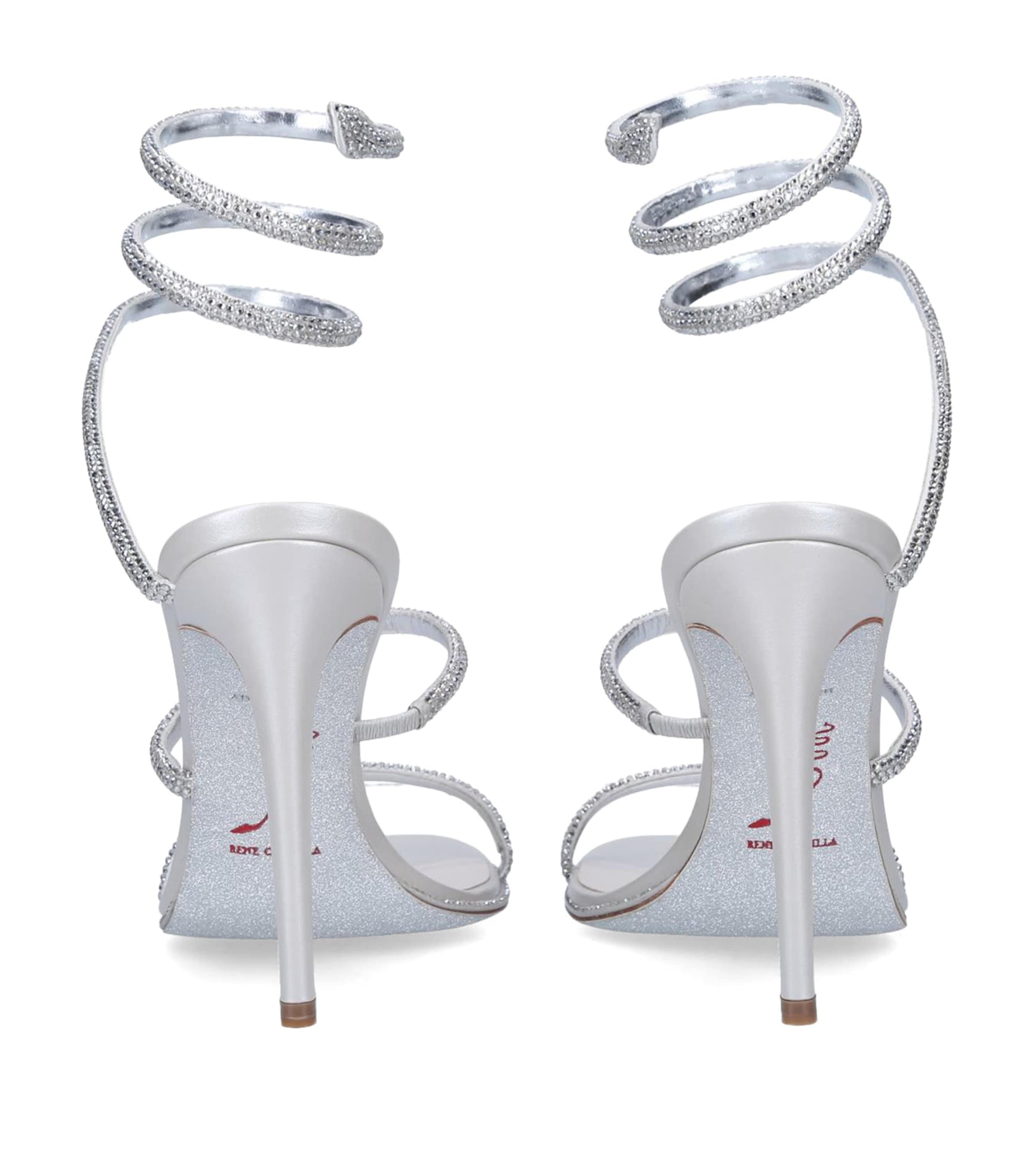 René Caovilla Silver Embellished Cleo Sandals 105